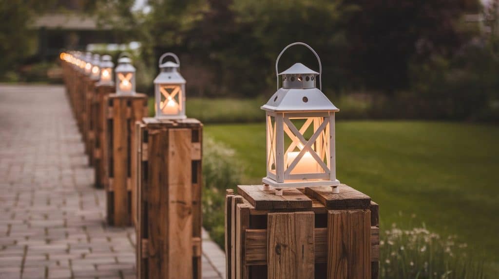 Pallet Lantern Pathway Posts 