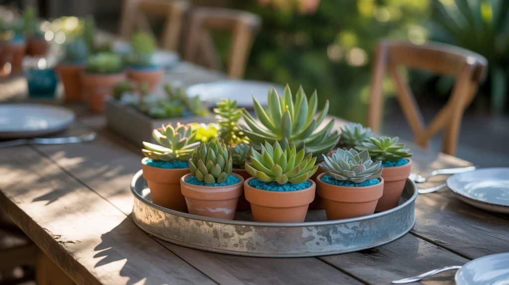 Potted Succulent Collections with Colored Sand