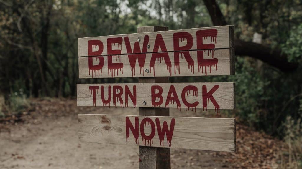 "Beware" or "Turn Back" Sign 