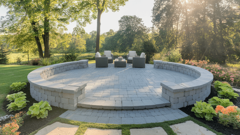 raised paver patio