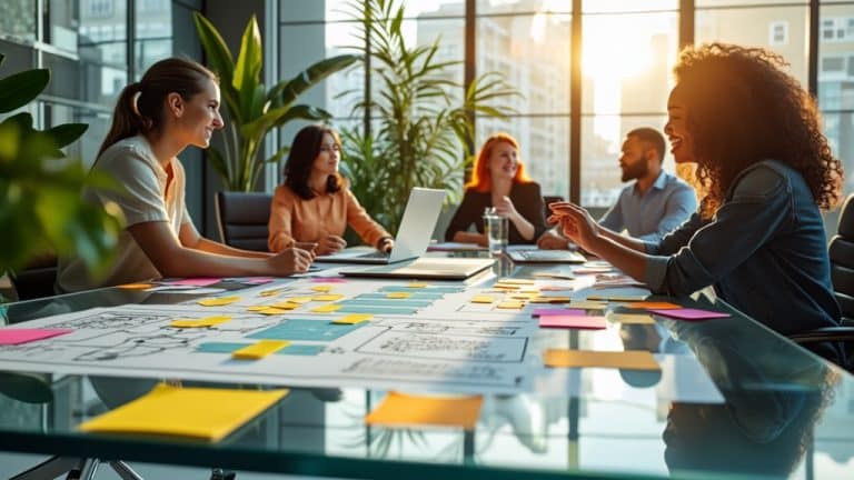 Office colleagues during a brainstorming session