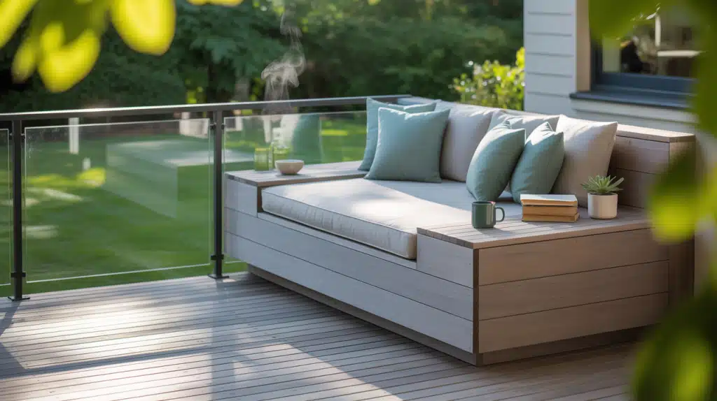 Bench with Side Tables

