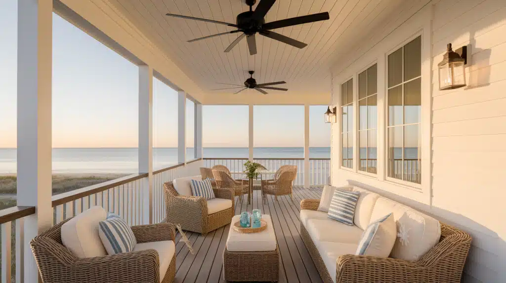 Coastal Breeze Screened Deck with Light Colors