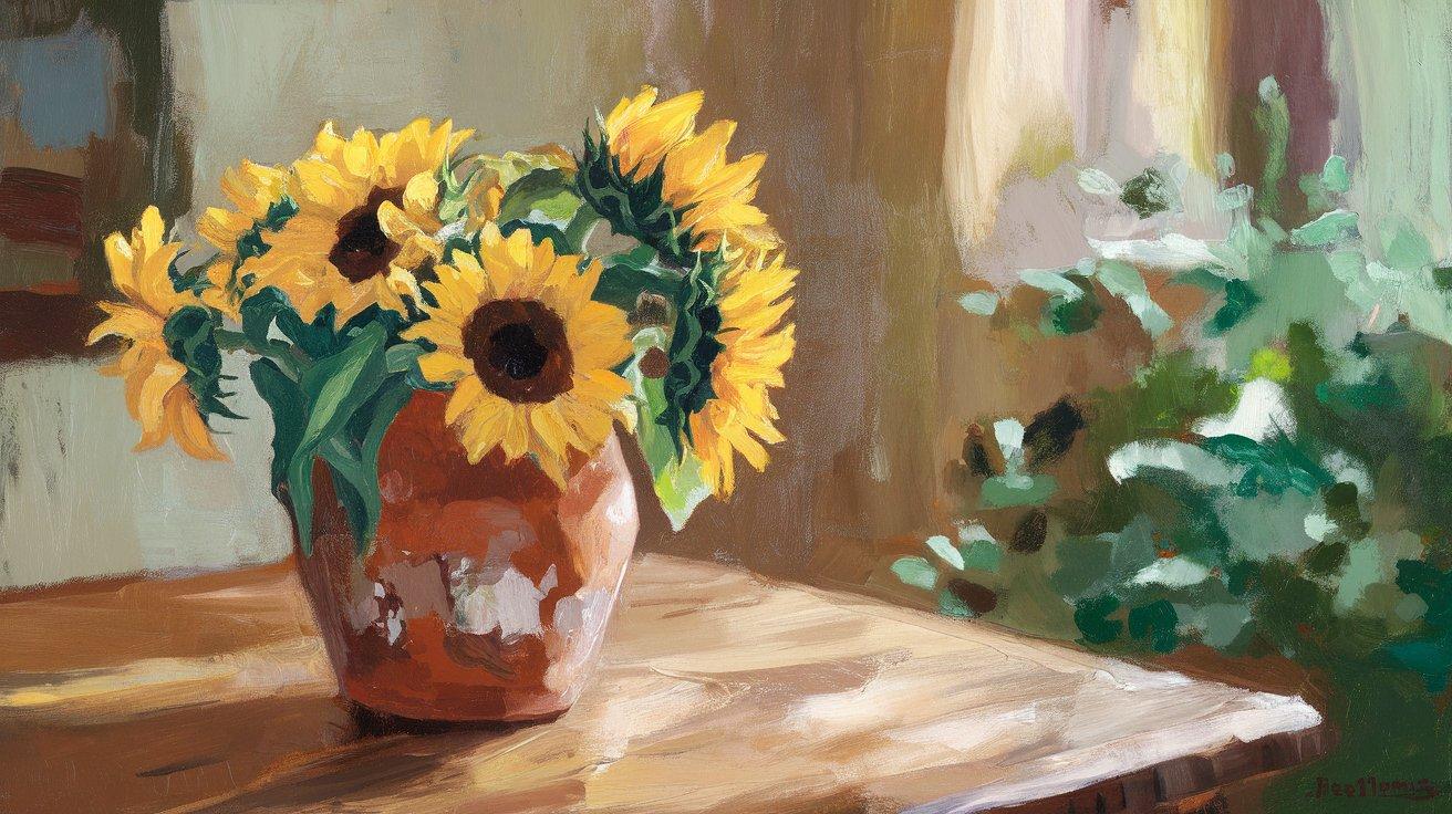Sunflowers_with_a_Rustic_Vase