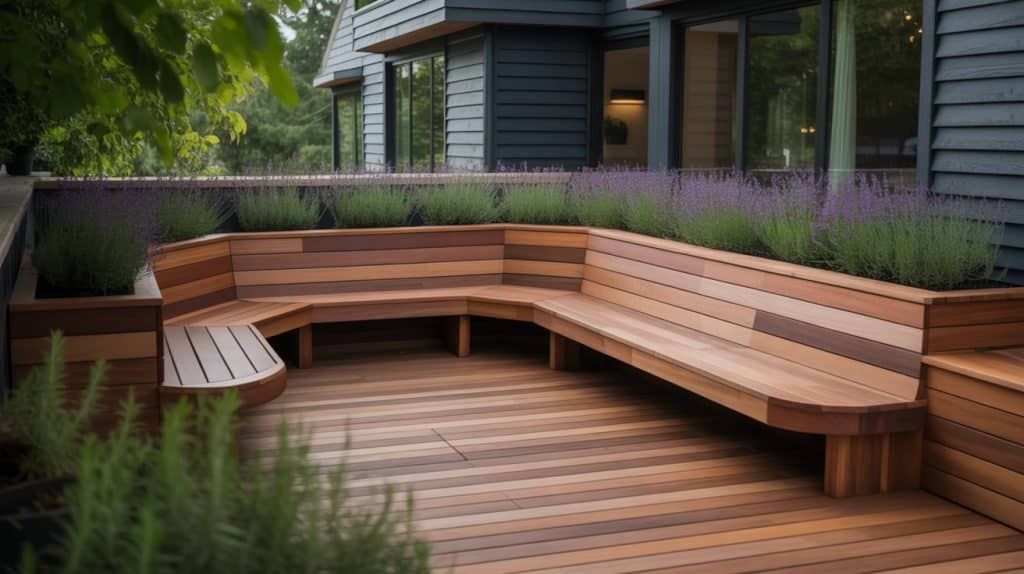 Wraparound Bench with Planters