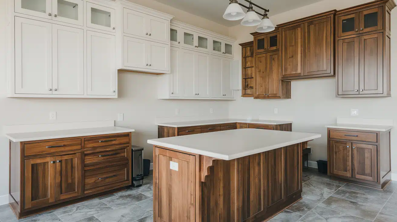 31 Two Tone White and Wood Kitchen Cabinet Ideas