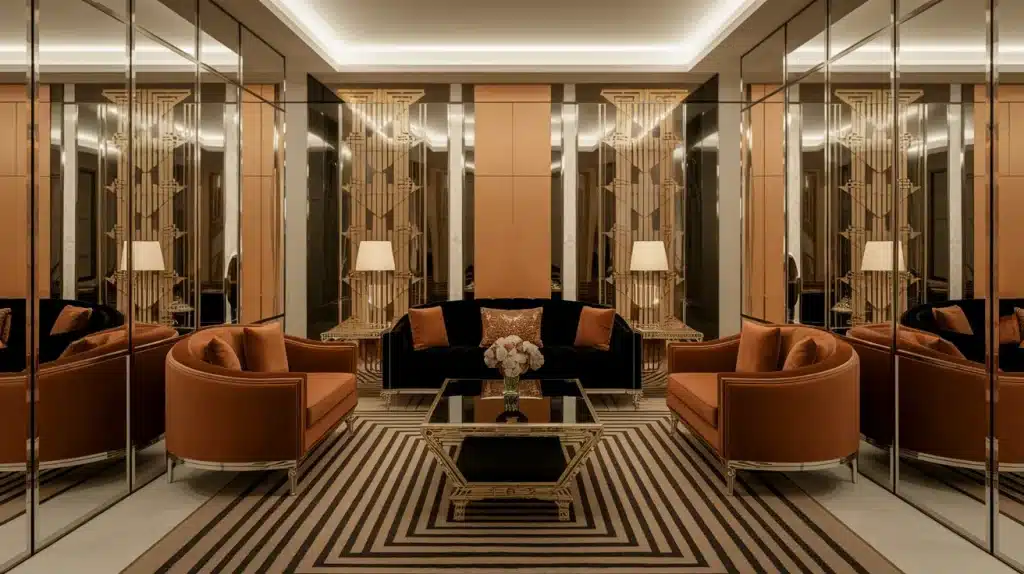 Beveled Mirror Walls