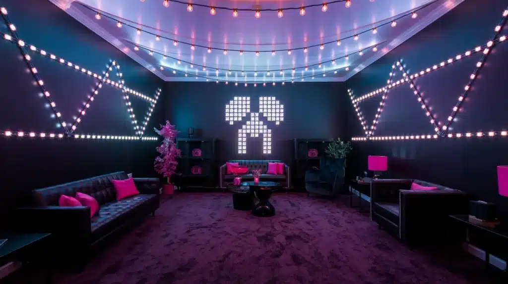 Creeping LED Lights Across the Walls
