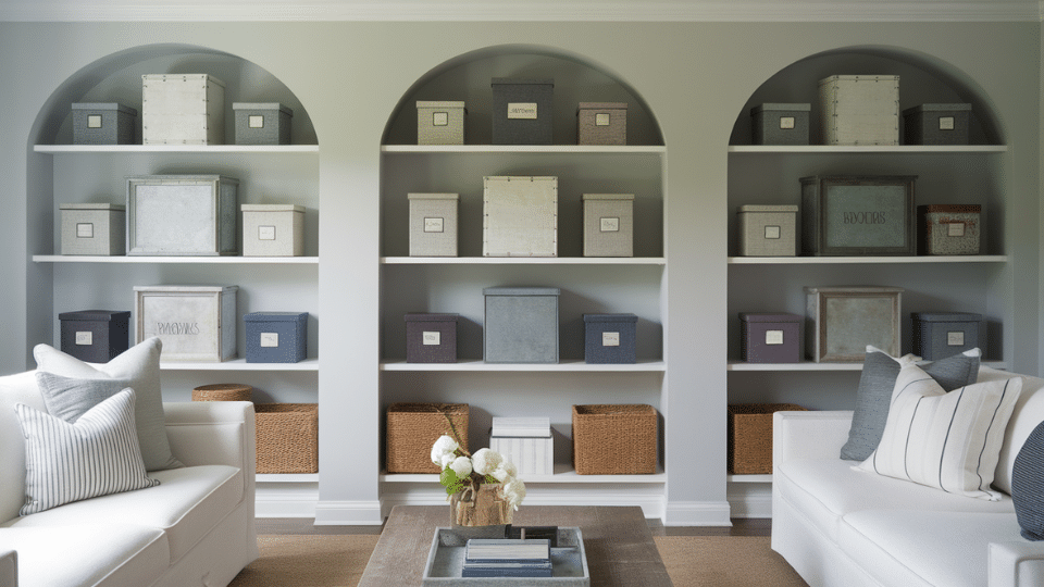 Display Decorative Boxes on Open Shelving