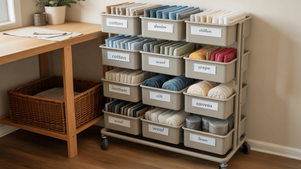 Multi-Bin Rolling Cart with Labeled Compartments