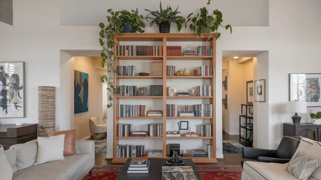 Use a Tall Bookcase to Divide and Store.png