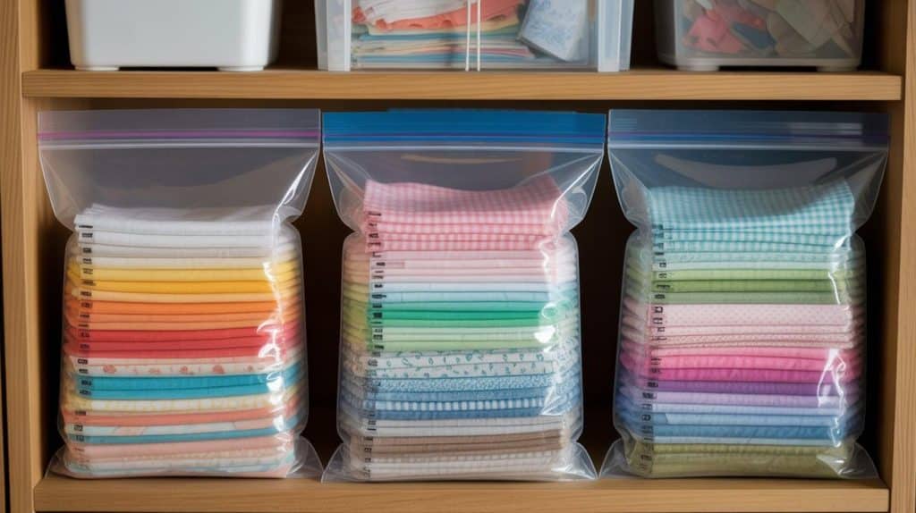 Ziplock Bags for Scraps by Color