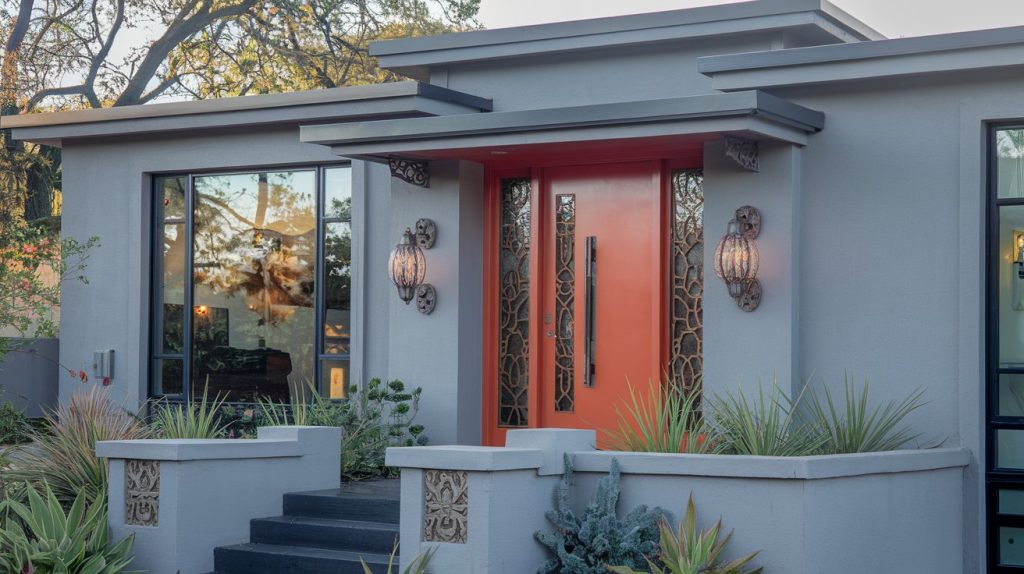 burnt orange door house