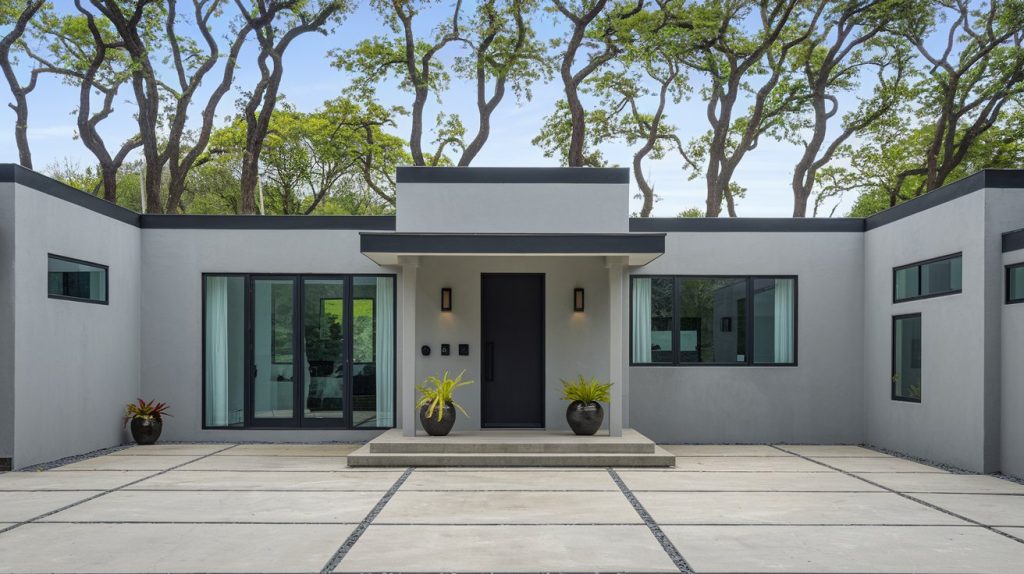 charcoal black trim house