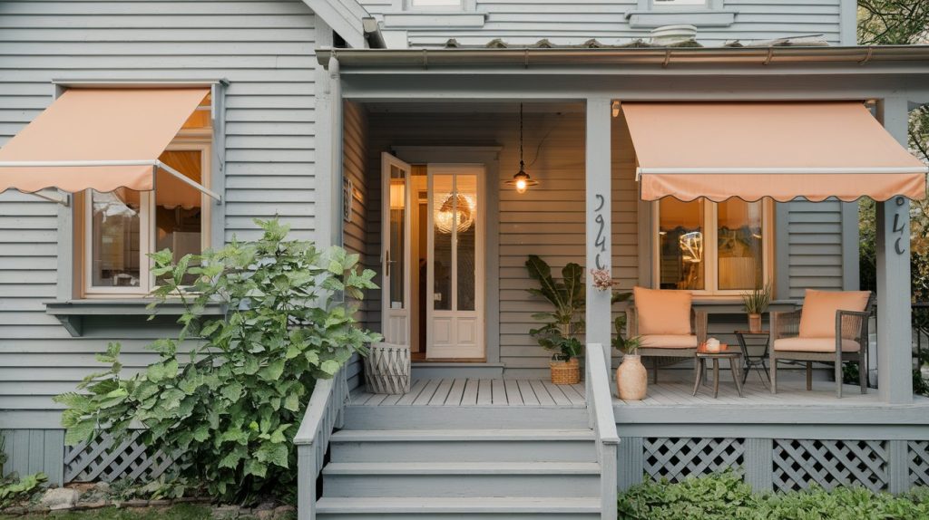 peach awnings house