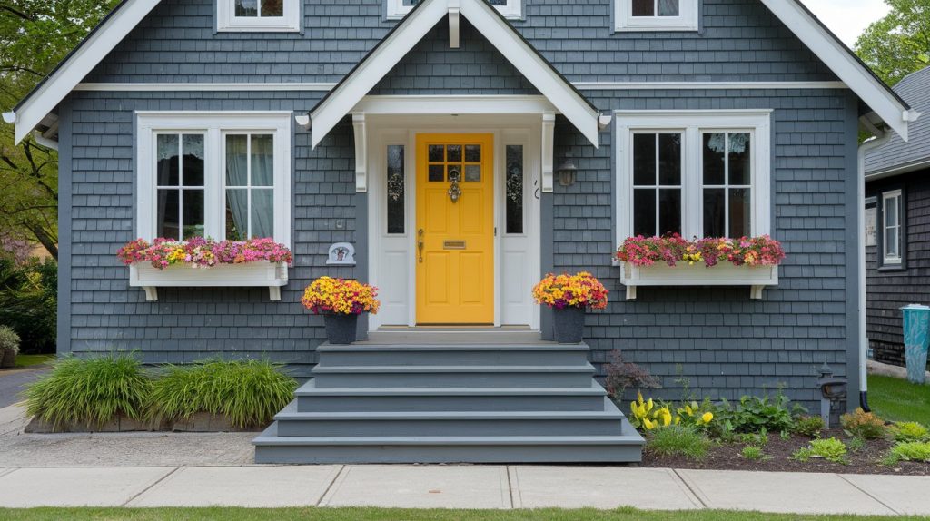 sunny yellow door house