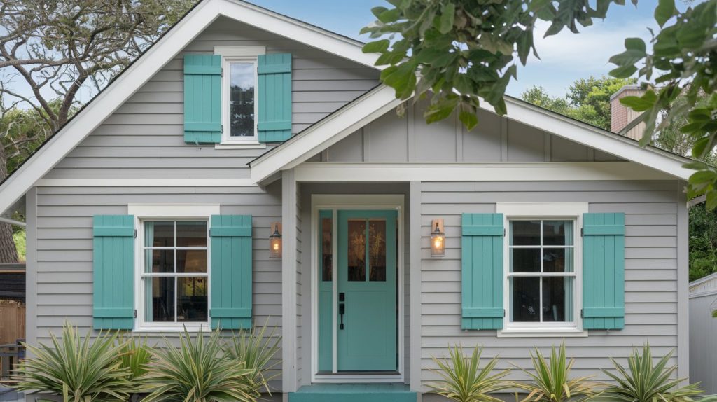 teal green accent house
