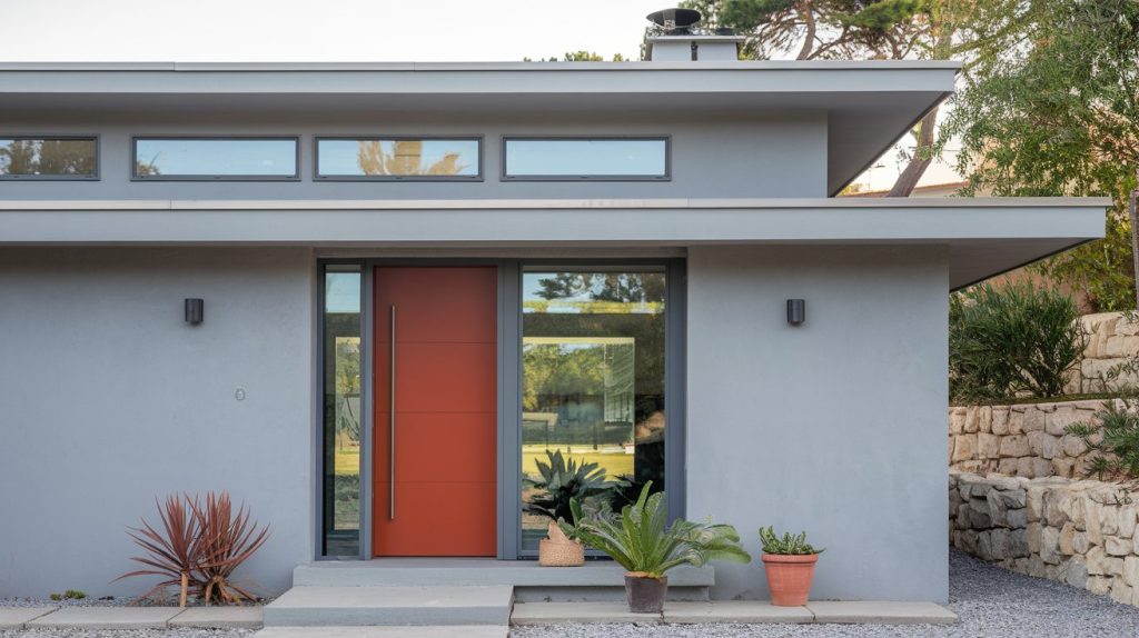 terracotta shutters door house