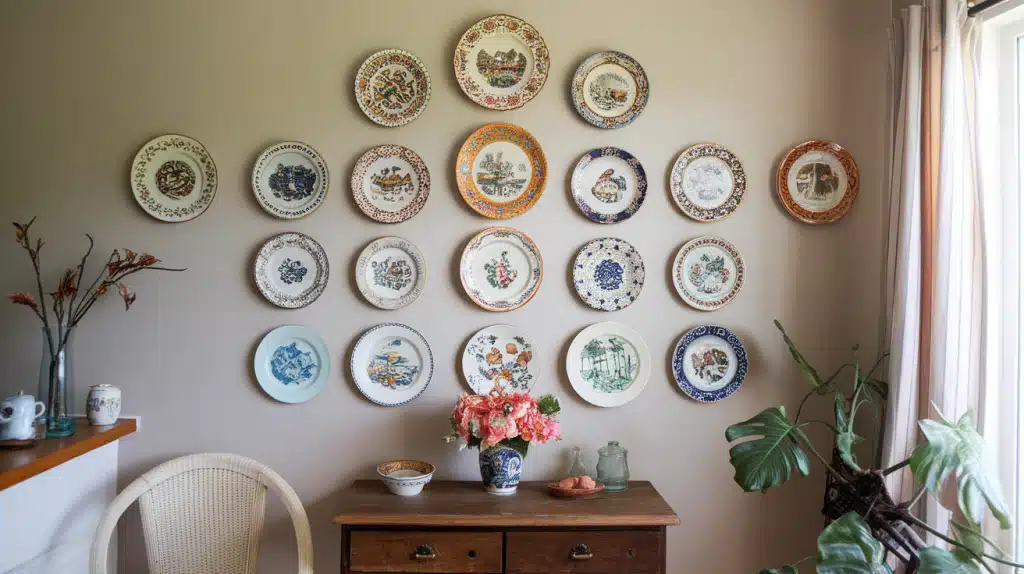 Vintage Plates Wall Display