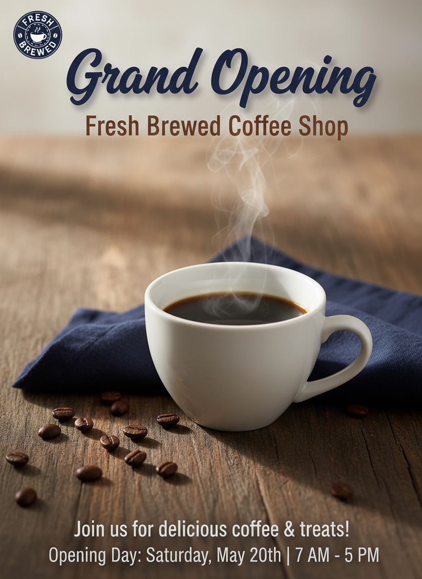 A cup of coffee on a napkin AI-generated content may be incorrect.