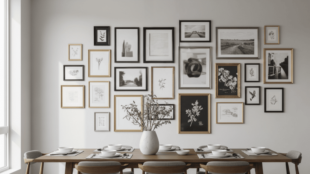 Gallery Wall of Mixed Frames