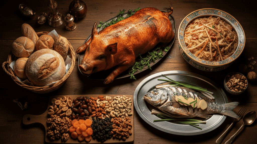 Symbolic and Global Staples New Year's Day Meal