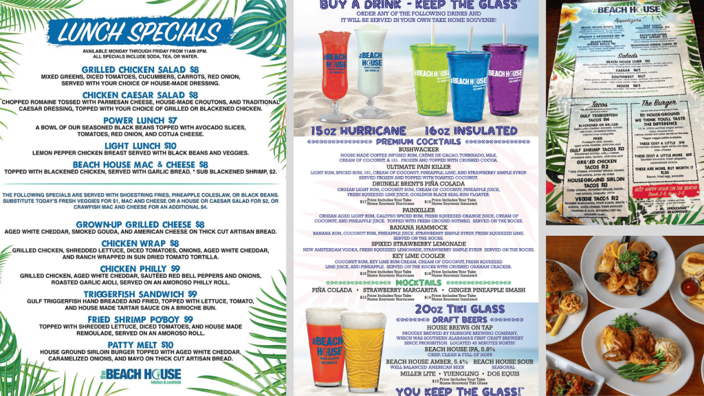 Beach House Kitchen and Cocktails Menu