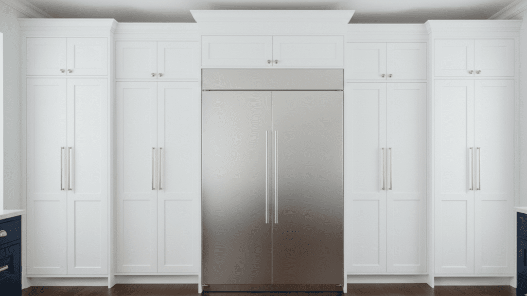 Cabinets Framing the Refrigerator Wall