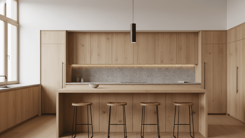 Japandi Kitchen With an Island