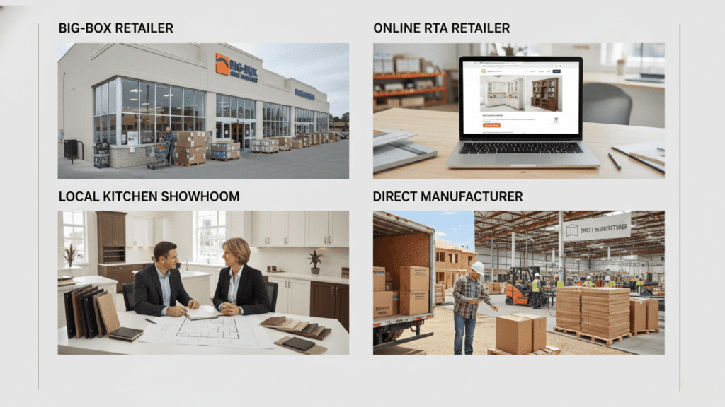 where to buy frameless kitchen cabinets retailer options