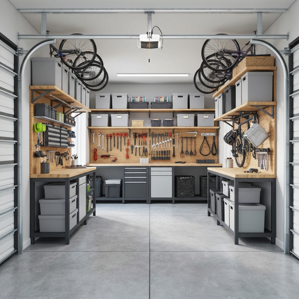 Modern organized garage storage