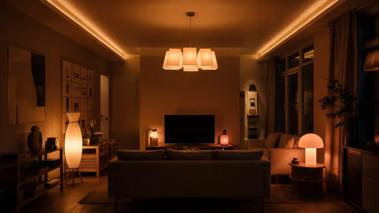 layered-lighting-long-rectangular-living-room-tv