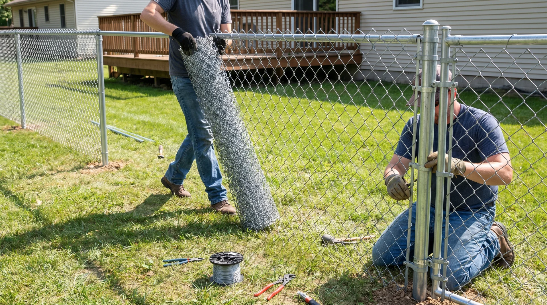 Step-6- Install-the-Chain-Link-Fabric