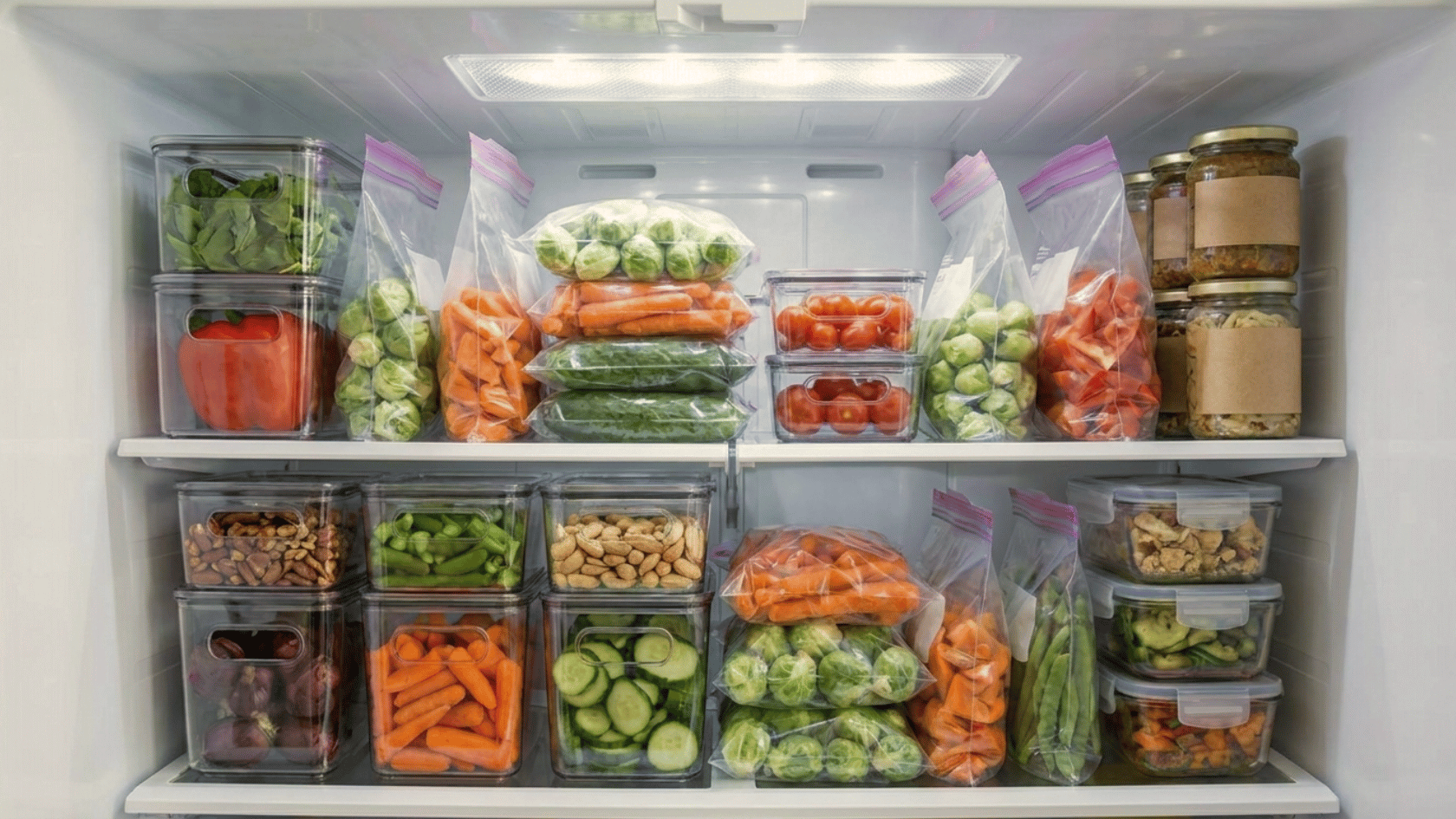 Food in small containers and ziploc