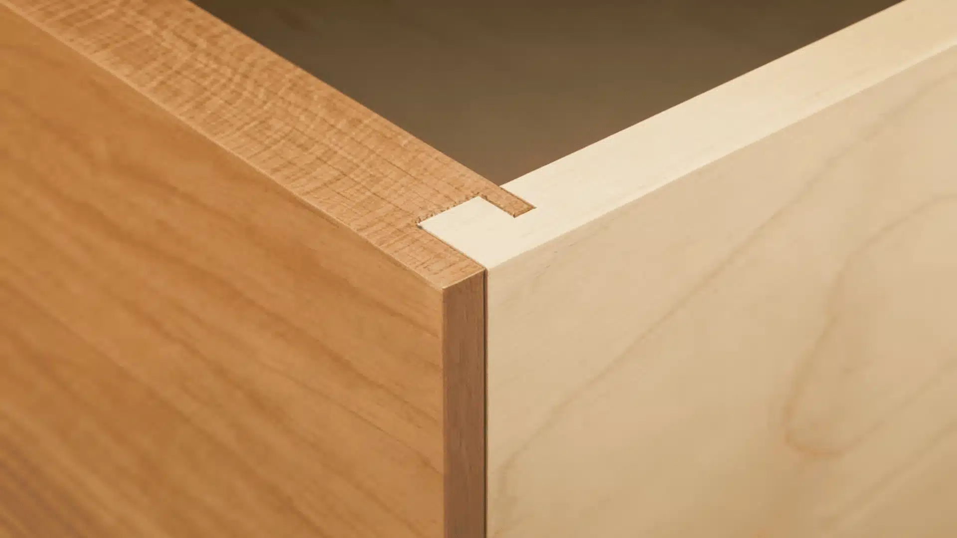 Rabbet groove cut along the edge of a wooden board