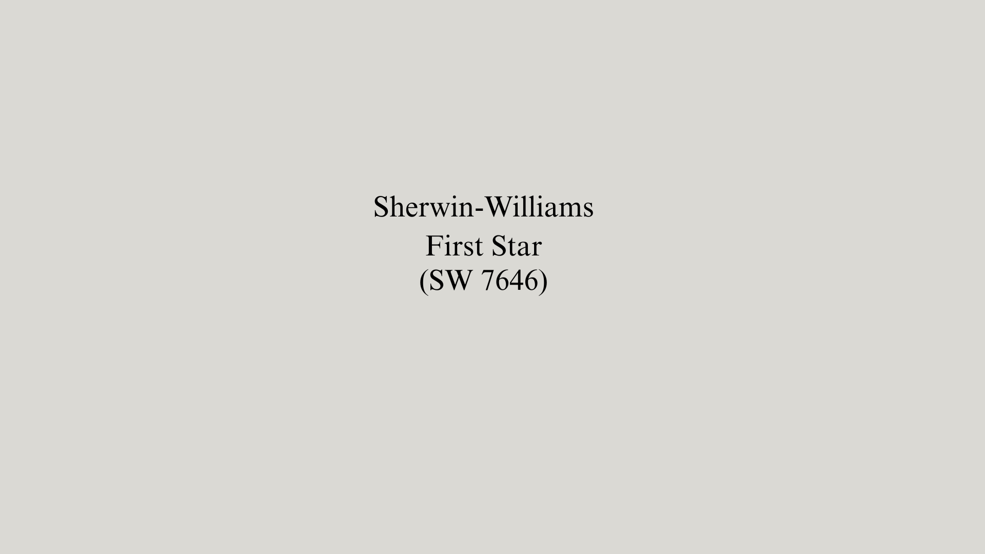 A minimalist graphic display showcasing a solid color swatch of Sherwin-Williams First Star (SW 7646) paint.