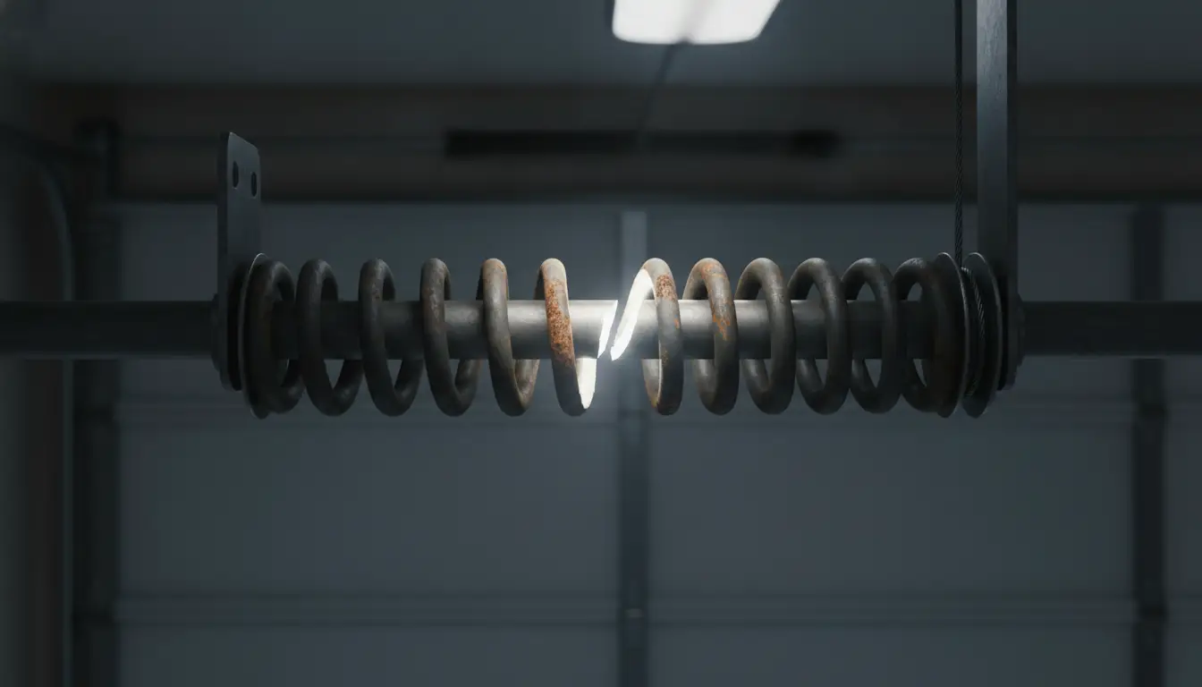 Rusty metal spring emitting a bright light in a dimly lit industrial setting