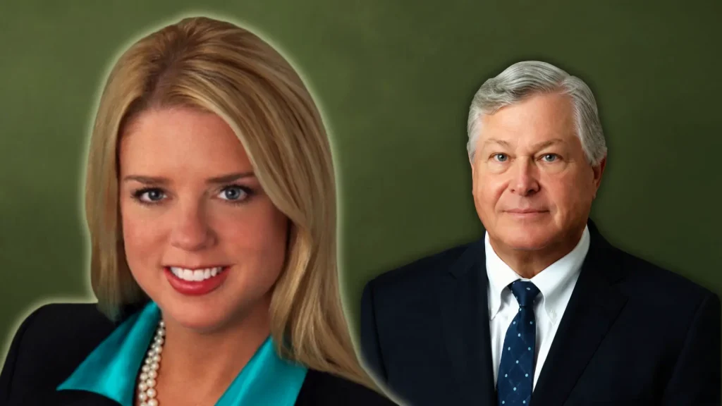 Garret Barnes, Pam Bondi’s first husband, portrait with Pam Bondi.
