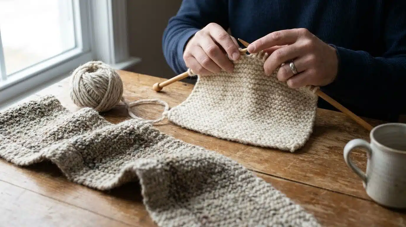 Magic loop knitting with a long circular needle and flexible cable