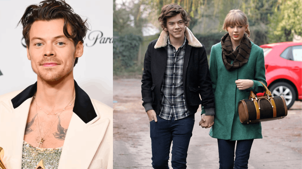 Taylor Swift and Harry Styles relationship collage showing short lived romance and pop culture era influence.