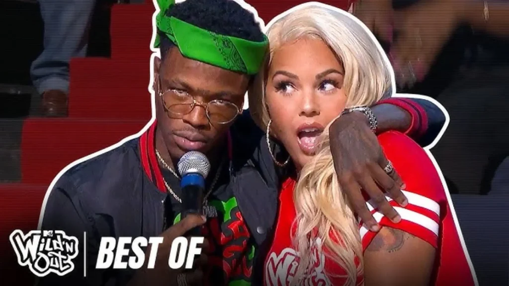 Jacky Oh and DC Young Fly on Wild ‘N Out set during filming, showcasing their early entertainment connection and chemistry.