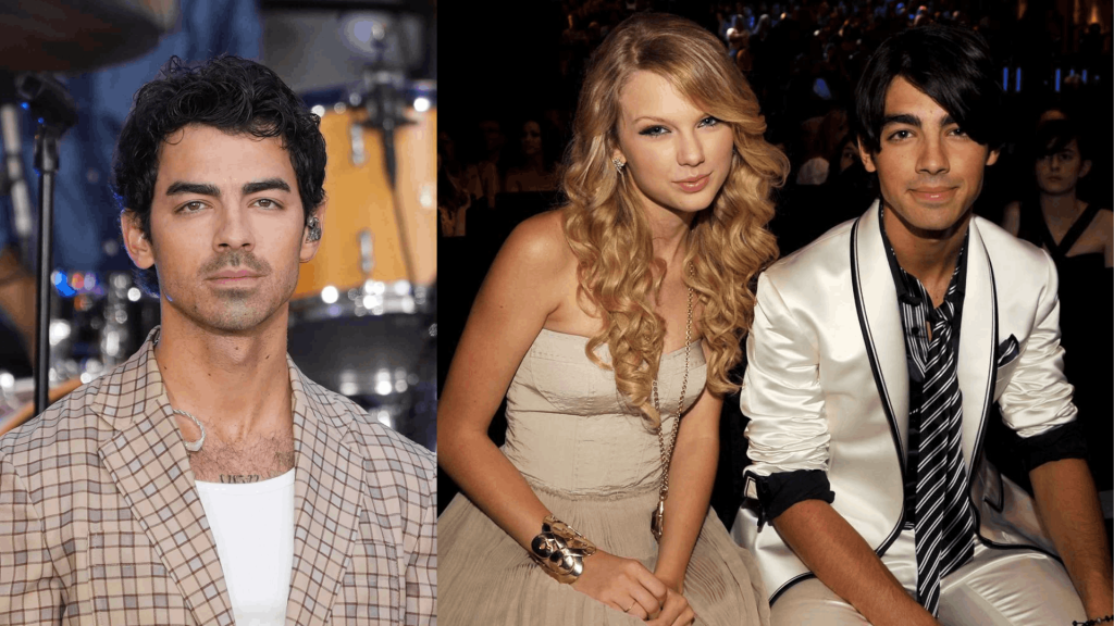 Taylor Swift and Joe Jonas early relationship collage representing 2008 era and breakup inspired songwriting phase