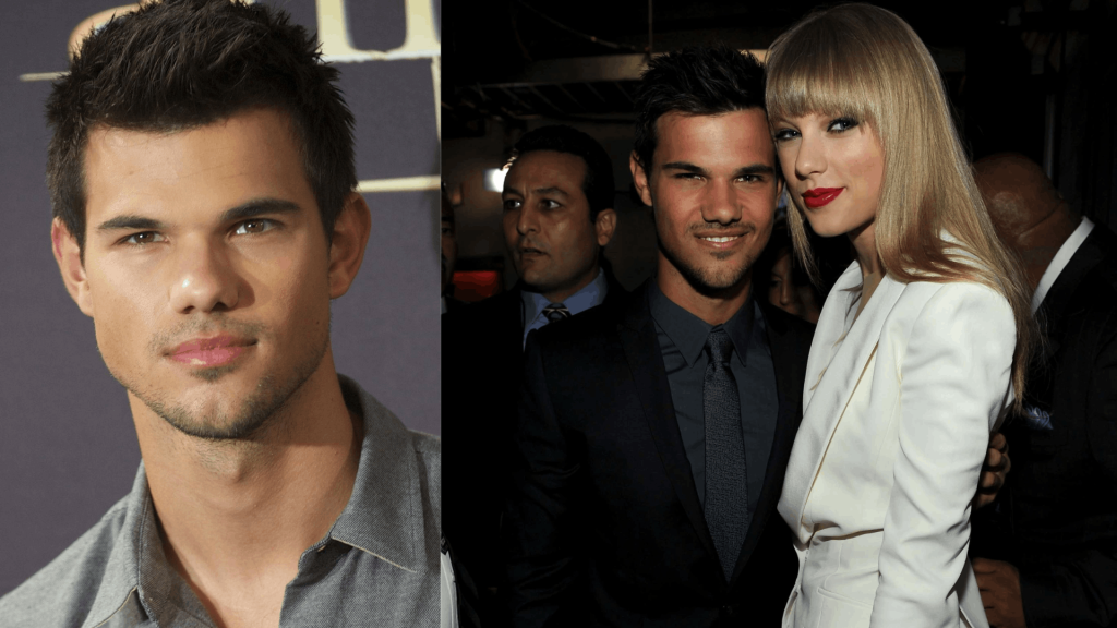 Taylor Swift and Taylor Lautner romance collage showing early Hollywood relationship and inspiration during Fearless era.