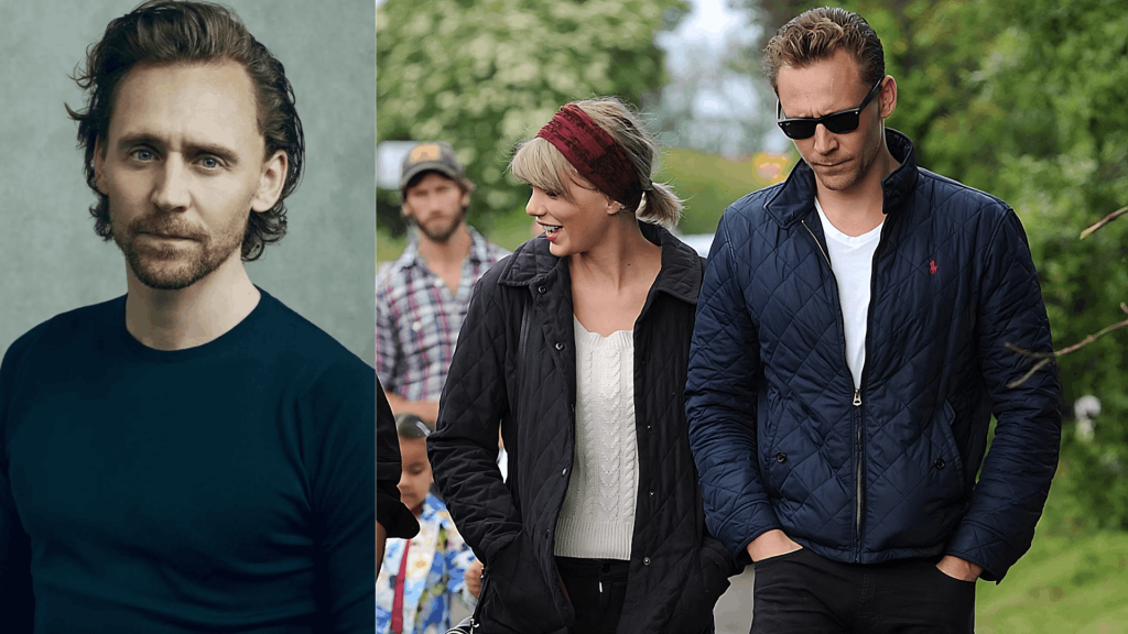 Taylor Swift and Tom Hiddleston brief relationship collage showing 2016 summer romance and media attention period.