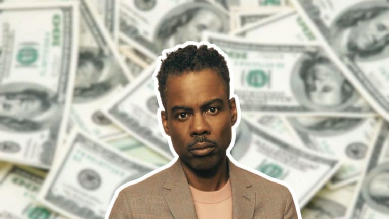 Chris Rock featured image with dollar bills representing his net worth
