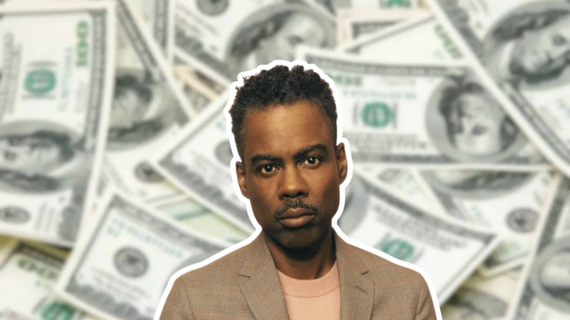 Chris Rock featured image with dollar bills representing his net worth