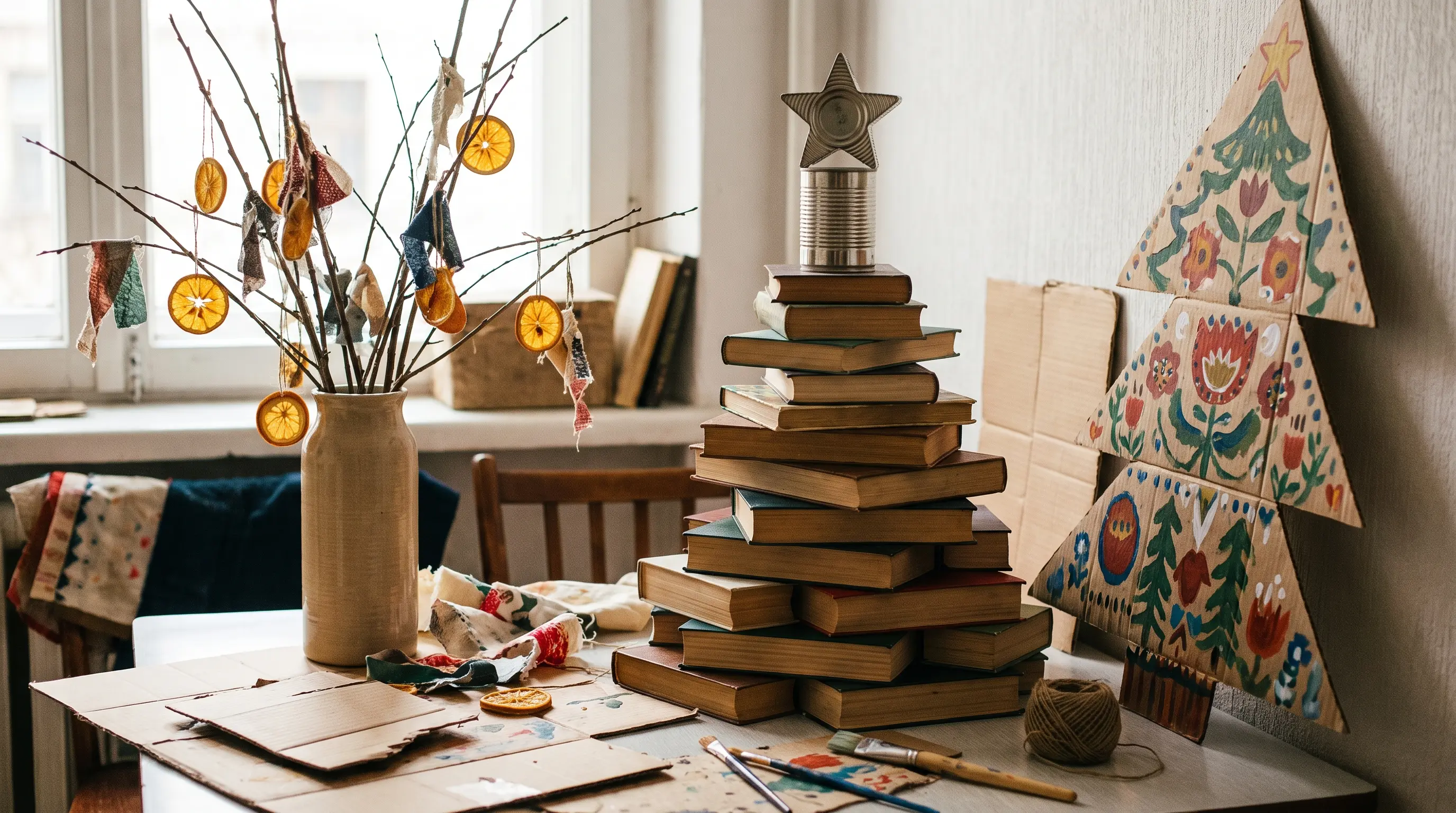 Creative DIY Christmas tree made from recycled materials
