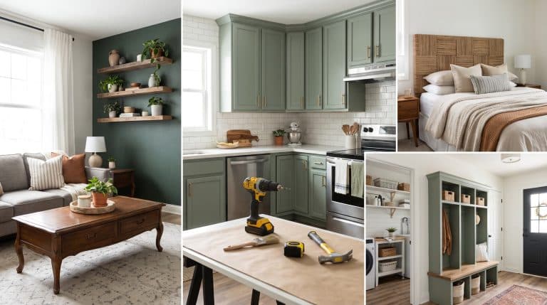 DIY home improvement projects featuring room makeovers, storage upgrades, painting, and simple weekend renovations.