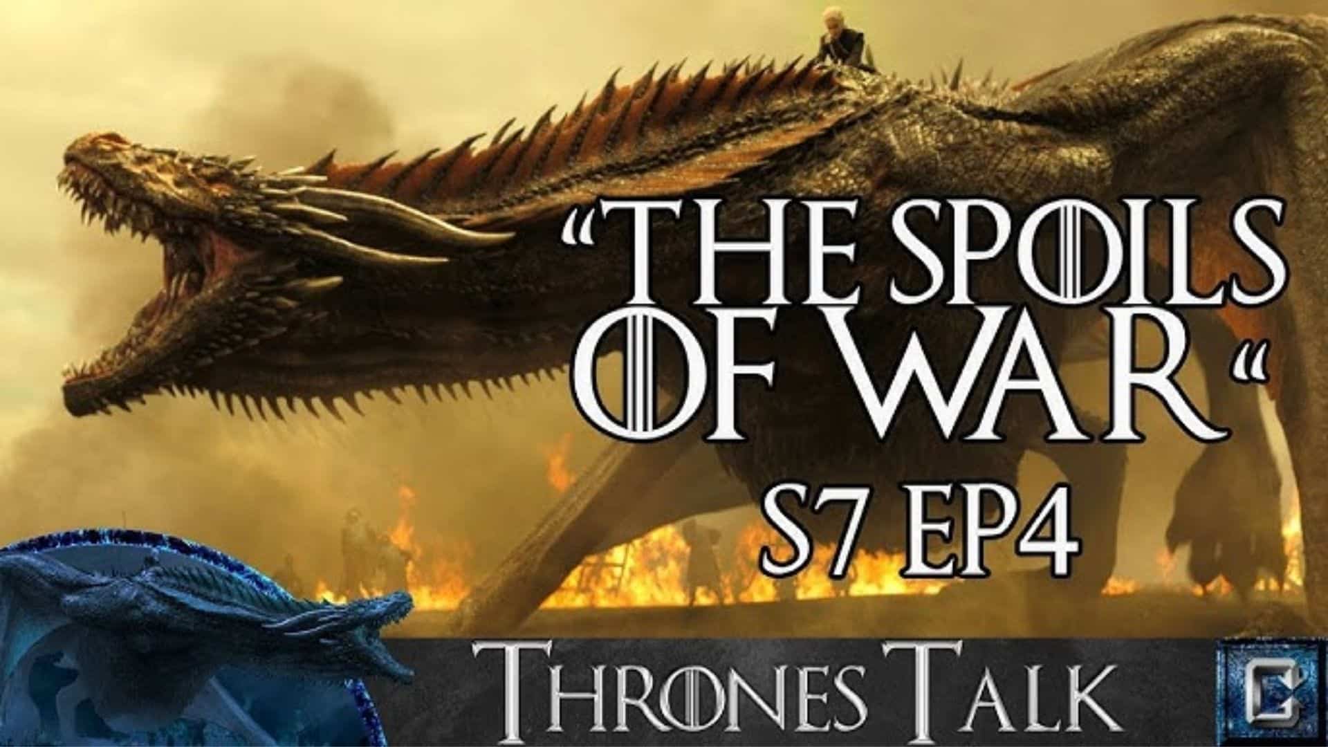 Game of Thrones The Spoils of War episode scene featuring dragons from season 7 episode 4