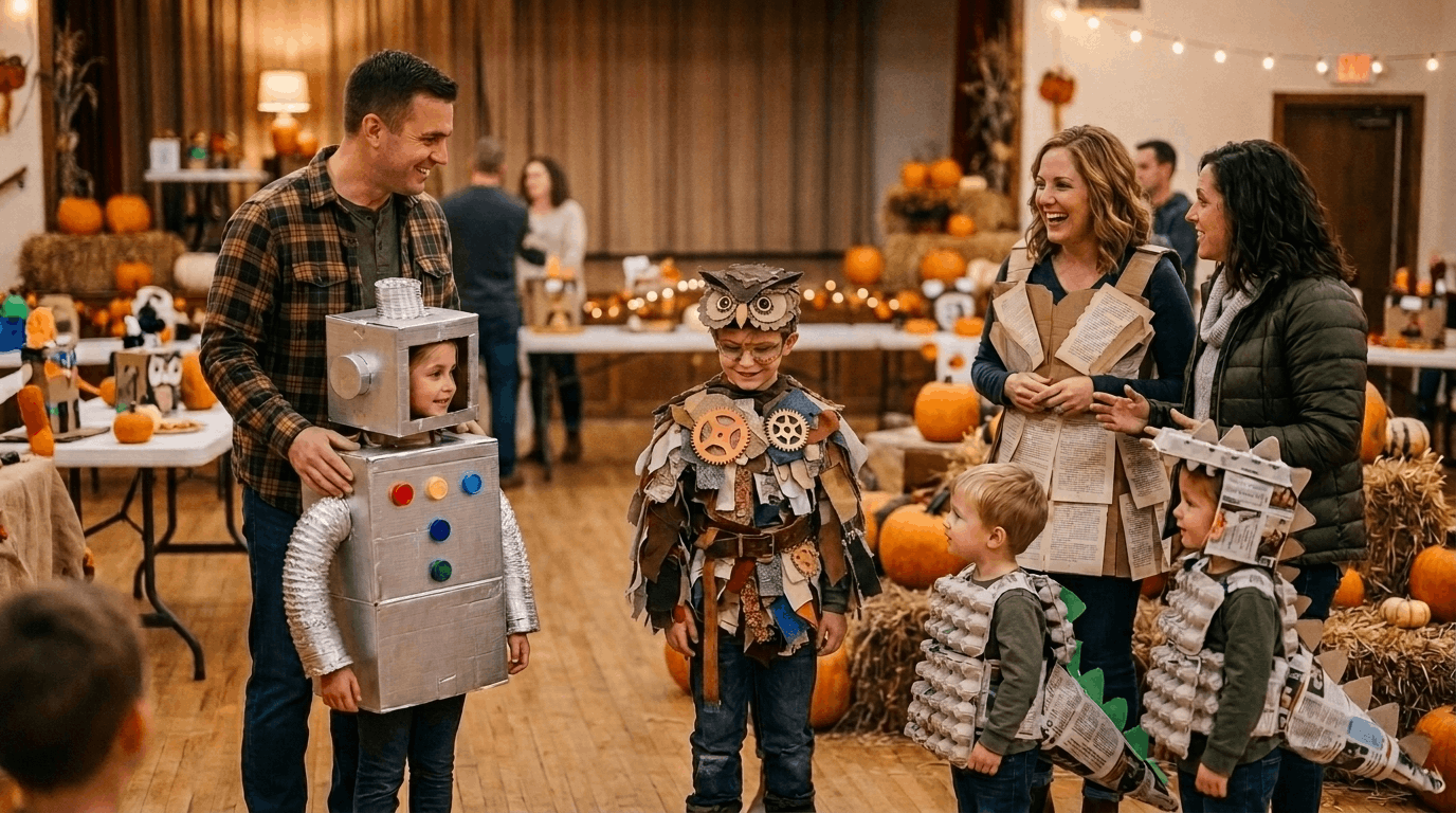 Halloween costume challenge with creative homemade outfits